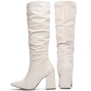Bota Franzida Feminina Salto 9 cm