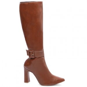 Bota Bico Fino Cano Longo Salto 9 cm