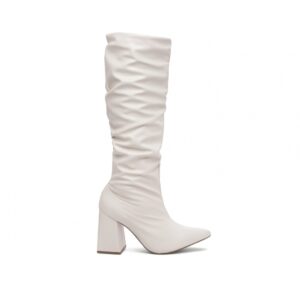 Home bota franzida feminina salto 9 cm