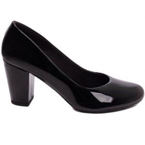 sapato scarpin bico redondo salto 7,5 cm